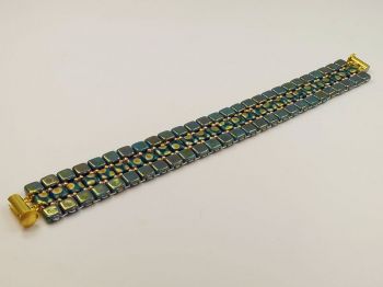 flaches Armband in türkis-grün